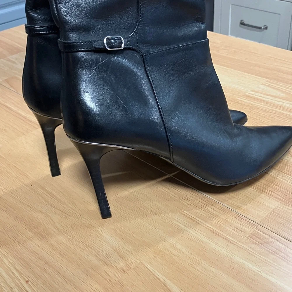 Lauren Ralph Lauren Sleek Black Leather Over the Knee Boots - Picture 3 of 8